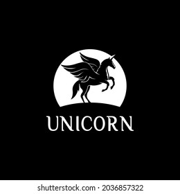 unicorn silhouette, Stylish icons,vintage, background, horses tattoo