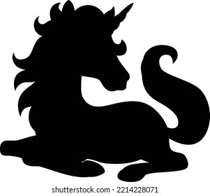 Unicorn silhouette vector art and illustration