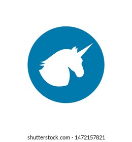 Unicorn silhouette. Vector illustration drawing, isolated. shape of unicorn's head. Graphic icon, logo.
