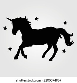 Unicorn Silhouette Vector Illustration Equestrian Equine Horse Riding Racing Jumping Pony Horses