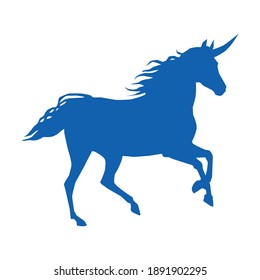 unicorn silhouette, vector illustration, white background
