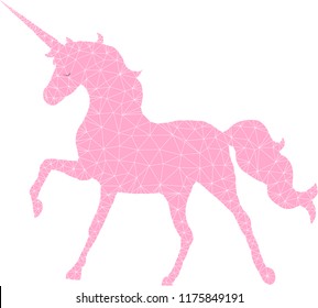 Unicorn silhouette vector illustration.Pink magic fantasy unicorn. Fairy horse animal