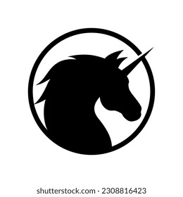 unicorn silhouette vector logo template