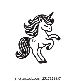 Silueta del unicornio, Vector del unicornio, Vector impreso