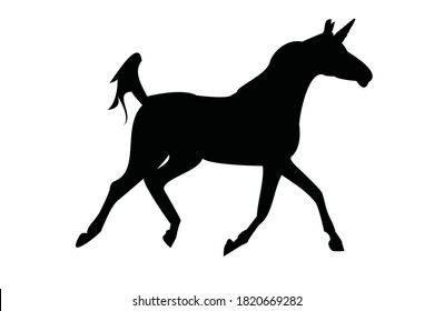 Unicorn Silhouette with Wagging Tail