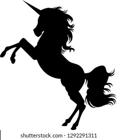 Unicorn silhouettes in black