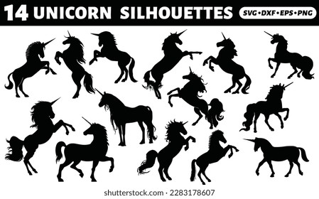 Unicorn Silhouettes Bundle Silhouettes Bundle