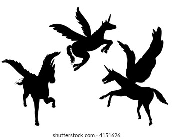 Unicorn Silhouettes - Vector