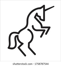 Unicorn Simple Design | LineArt, Simple Vector, Black and White, Png, Abstract
