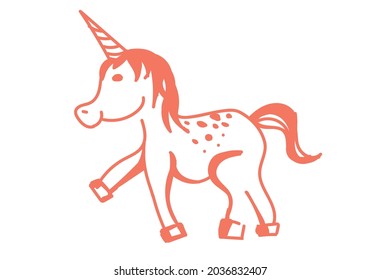 A unicorn sketch isolated on a white background. Children's doodles