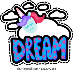 Unicorn with sleep lettering patch