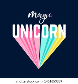 Vector de eslogan unicornio para diseño de impresión.