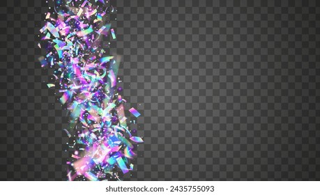 Unicorn Sparkle. 3d Isolated Template. Modern Dust. Festive Tinsel. Hologram Background. Falling Ribbon. Light Pattern. Pink Laser Burst. Purple Unicorn Sparkle