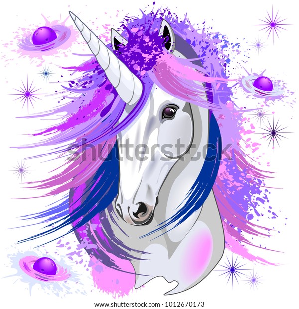 Unicorn Spirit Pink Purple Ultraviolet Mythical Stock Vector (Royalty ...