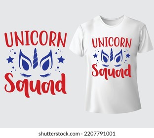 Unicorn Squad SVG T-shirt Design.