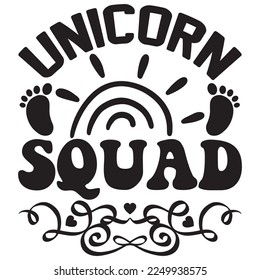 Unicorn Squad t-shirt design vector file