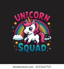 Unicorn squad vector t shirt design illustration