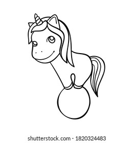 unicorn standing on a ball