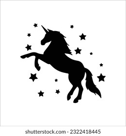 Unicorn with stars SVG, Silhouette,  Clip Art, Unicorn Graphics, Magical Unicorn, Unicorn Design, Cricut Cut File, Silhouette