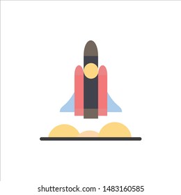Unicorn Startup, Business, Rocket, Startup  Flat Color Icon. Vector icon banner Template
