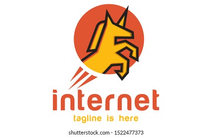 Unicorn Startup Logo Vector. Logo Network Vector