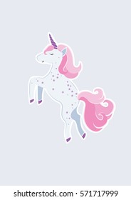 Unicorn sticker art vector