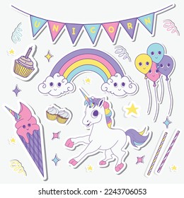 Unicorn Sticker Cute Collection Set