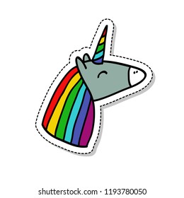unicorn sticker doodle icon