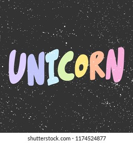 Unicorn. Sticker for social media content. Vector hand drawn illustration design. Bubble pop art comic style poster, t shirt print, post card, video blog cover