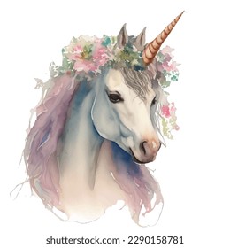 unicorn with style hand drawn digital painting illustration