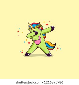 Unicorn Stylish with rainbow color and blink