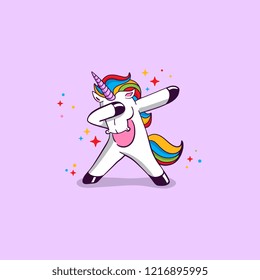 Unicorn Stylish with rainbow color and blink