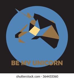 Unicorn stylized triangle polygonal head model