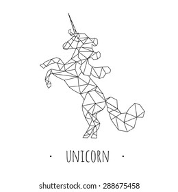 Unicorn stylized triangle polygonal model