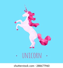Unicorn stylized triangle polygonal model