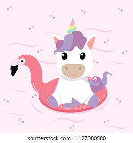 Unicorn Summer flamingo float swimming pool ring