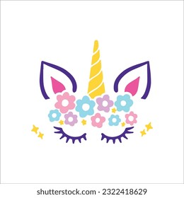 Unicorn SVG, Unicorn Face, Unicorn Birthday SVG, Birthday Girl svg, Birthday Shirt svg, Gift for Birthday, Cut files for Cricut svg