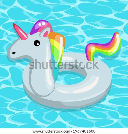 Unicorn. Swimming ring, inflatable ring, pool and sea circle. Vector graphics on an isolated background.