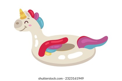 Unicorn Swimming Ring Vector Illustration
