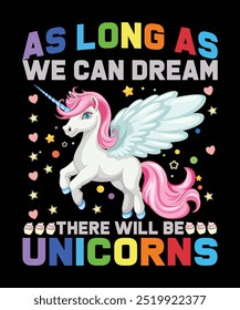 Diseño de la camiseta del unicornio. Este Vector para la camiseta y otros usos.