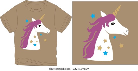 UNICORN t shirt graphic design vector illustration \