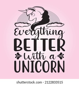 Unicorn T Shirt and Typography Design