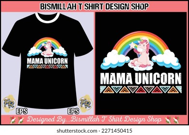 Unicorn t shirt and typography design
