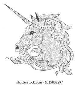 Adult Coloring Pages Unicorns Images Stock Photos Vectors Shutterstock