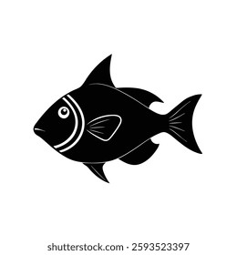 Unicorn Tang Silhouette Vector and Black Unicorn Tang Fish Illustration Design

