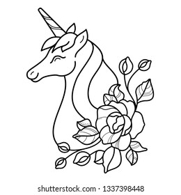 Unicorn tattoo icon