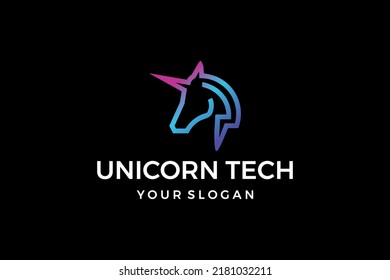 Unicorn Technology Logo Design Template