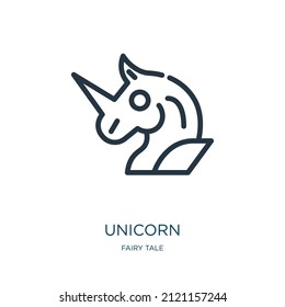 unicorn thin line icon. rainbow, fun linear icons from fairy tale concept isolated outline sign. Vector illustration symbol element for web design and apps.