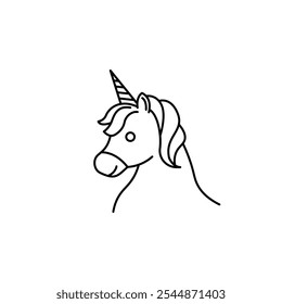 Unicorn thin line vector icon.