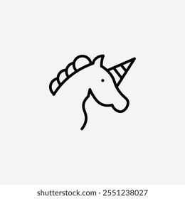 Unicornio delgado liner icono aislado.